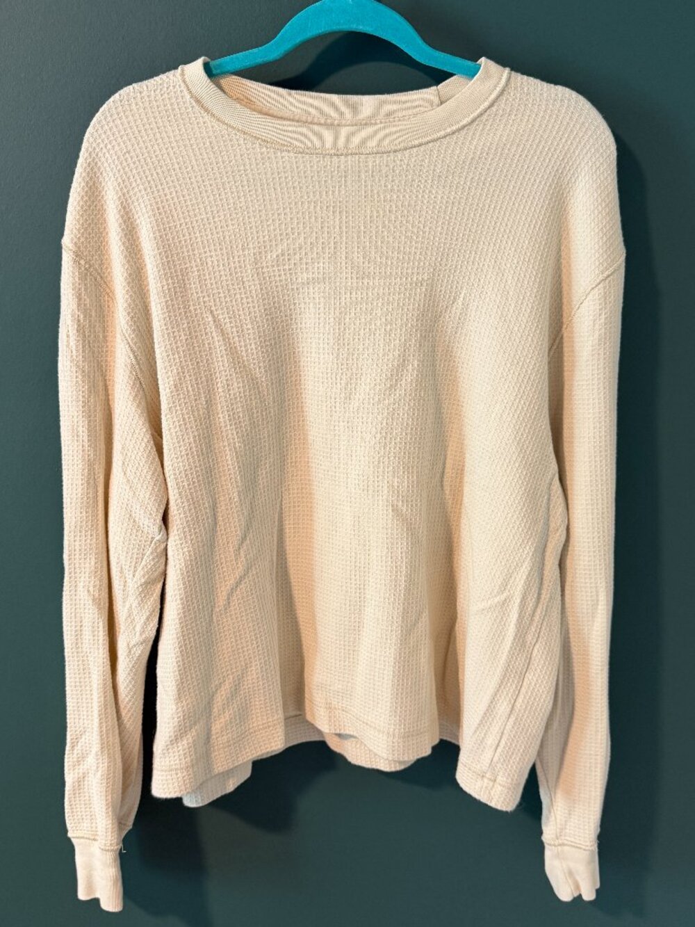 Large Abercrombie & Fitch crop fit waffle-knit shirt in white